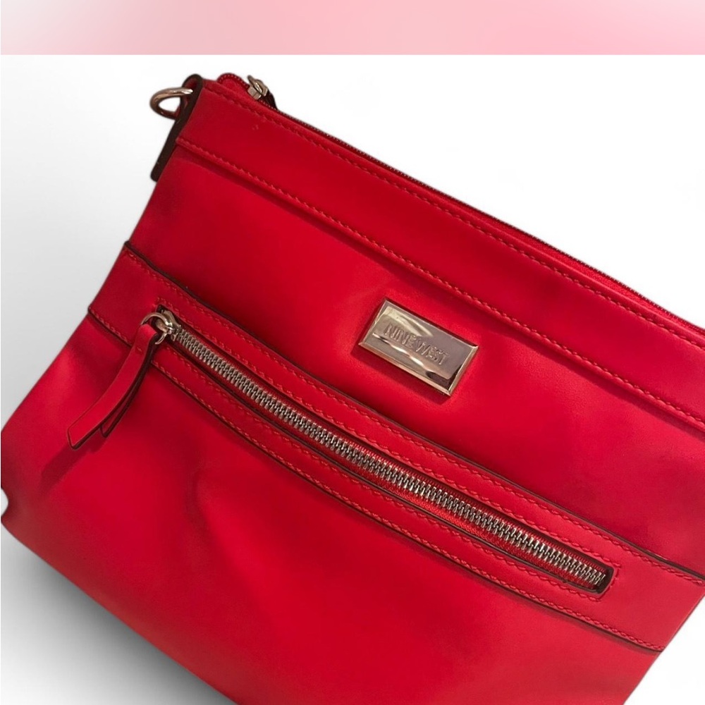 Anne Klein Red Clutch with Metallic Accent